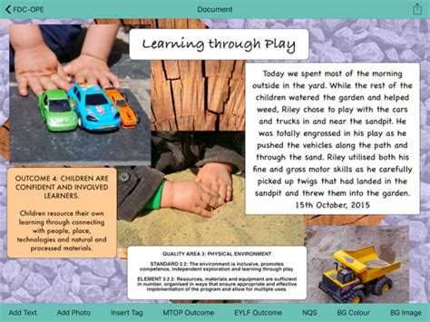 For guidance and strategies, try this resource from the early learning and knowledge center: Family Day Care - Observations, Planning and