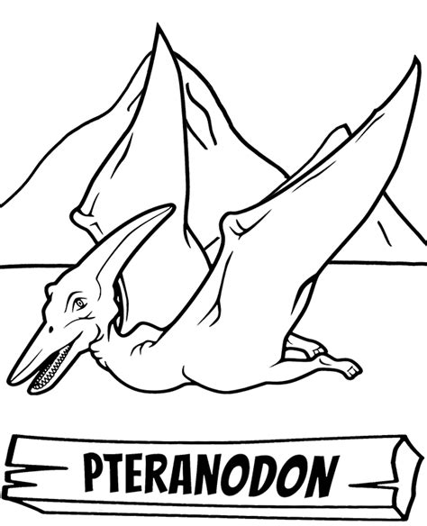 Ilustracja przedstawia pięć postaci, które patrzą w jednym kierunku. Latający dinozaur pteranodon kolorowanka, malowanka