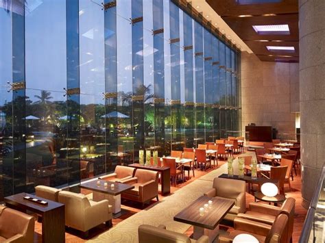 Hyatt regency mumbai's dramatic lobby interiors feature floating ebony coffers and stacked glass creations enhanced by mood lighting. Deluxe 5 Star Hyatt Regency in Mumbai India - Indian Holiday