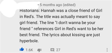 a comment on a lyric video for the 