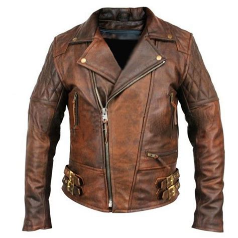 100% quality driven motorbike leather jackets. The Warriors Vest Skull Mens brown Leather Jacket | The ...