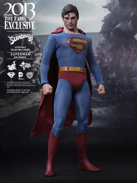 Crisis on two earth had an evil counterpart to the justice league which included an evil counterpart to superman. Hot Toys' Superman (Evil Version) from Superman III