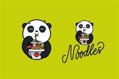 The species became a recognized symbol that overcomes language barriers and symbolizes conservation. Food logo, funny panda eats noodles (560263) | Logos ...