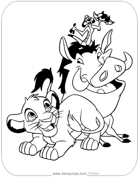 Pumbaa coloring pages for kids online. The Lion King Coloring Pages (3) | Disneyclips.com