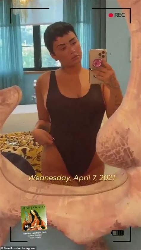 But also walking back her comments a bit, saying she was having a. Demi Lovato shows off her swimsuit body in black one-piece ...