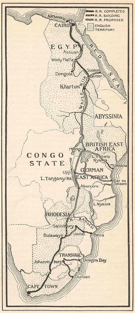 Cairo is capital of cairo governorate, egypt, mamluk sultanate, fatimid caliphate, ayyubid dynasty, united arab republic, kingdom of egypt, egypt eyalet, abbasid caliphate. Map showing the Cape to Cairo Railway, c1899 | Cairo map, World history facts, Ancient maps