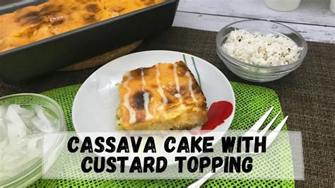 This cassava cake is full of coconut, condensed milk, and topped with a creamy vanilla custard sauce! Cassava Cake with Custard Topping Recipe | Happy Tummy ...