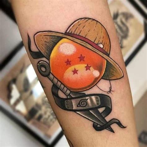 The trailer showed a number of familiar shonen jump characters, like goku and frieza from dragon ball z, luffy from one piece, and naruto from naruto all fighting in the streets of a destroyed city. awesome tattoo 😍 ️ . . . #tattoo #tattoos #tattooed # ...