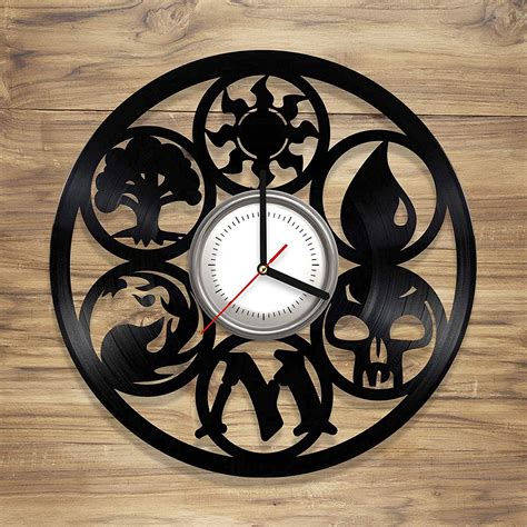 Magic the gathering wall decor. Magic The Gathering Vinyl Record Wall Clock Card Game Magic Symbols Perfect Art Decorate Home ...