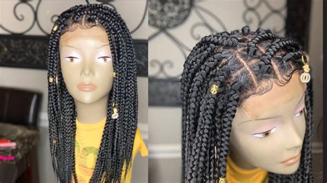 By braiding your hair into four or more different sections, you can better hide your long hair underneath. NEW METHOD! HOW TO BOX BRAID WIG USING CROCHET HAIR! - YouTube