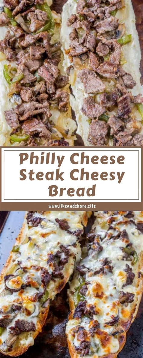Place about half of the cheese on the bread then top with the steak and onion mixture. Philly Cheese Steak Cheesy Bread | Philly cheese steak