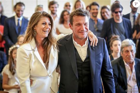 Sa femme aurore aleman est enceinte de son quatrième enfant. Exclusif - Prix Spécial - No web - No blog - Benjamin Castaldi et sa femme Aurore - Mairie ...