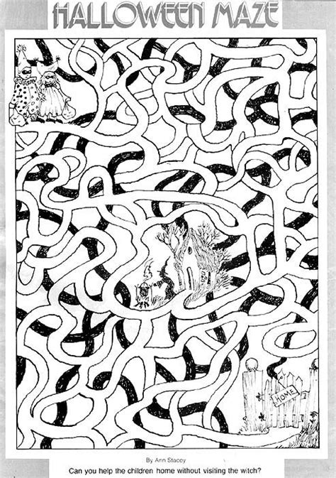 Stats on this coloring page. Halloween Maze | Halloween maze, Halloween school ...