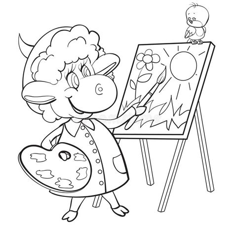 Free printable boy coloring pages for kids he can just stand, play with friends or pets, plant plants, and do a variety of fun activities. Sheep Character Sketch Character Of A Sheep Who In A Beret ...