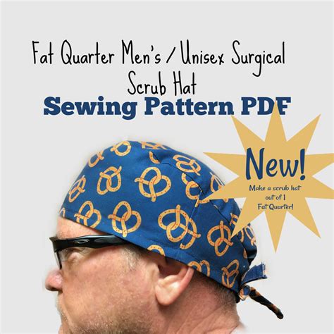 This is a perfect scrub cap for those with long hair or a ponytail. Fat Quarter Surgical Scrub Hat Sewing Pattern PDF Download ...