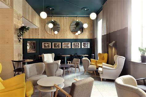 Here you will find photos of interior design ideas. Cafe Rampa - projekt wnętrza kawiarni w teatrze Rampa ...