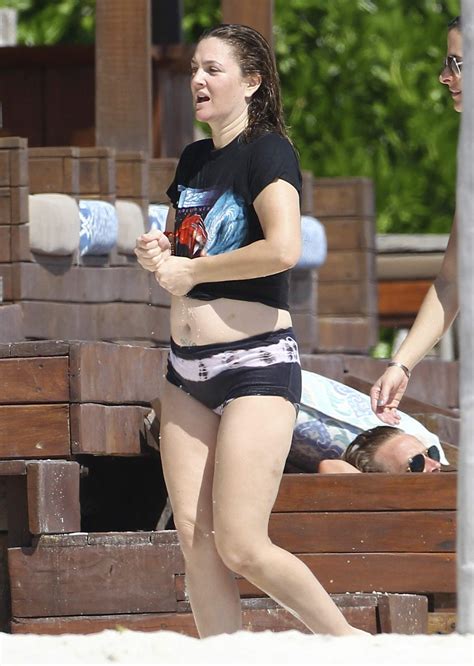 We always wonder when single, where is this person? Drew Barrymore With Friends at Amansala Bikini Bootcamp in ...