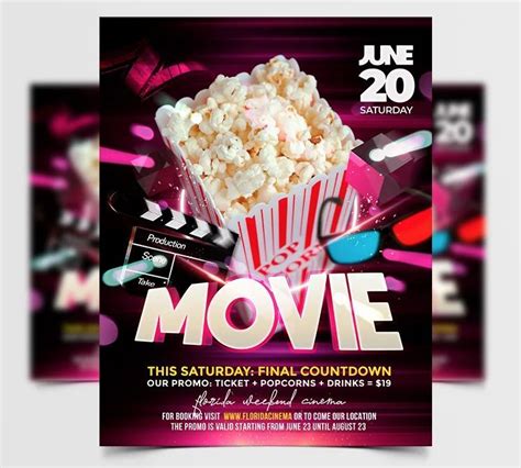 Prices start at $2.99 only. Movie Night Free PSD Flyer Template - StockPSD