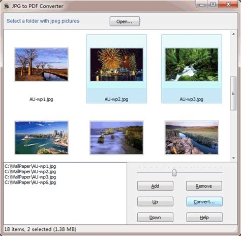 The jpg to pdf converter software is a windows utility that offers an option to convert jpg images into a single pdf file.there are a wide range of applications of using this software. Wondersoft JPG to PDF Converter - Download