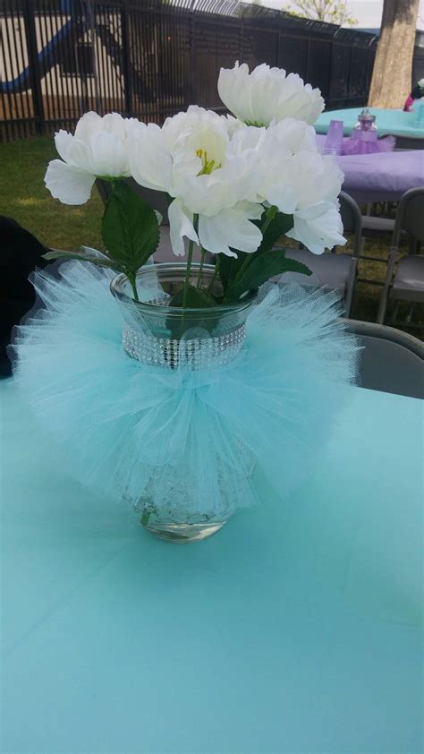 It's a baby shower right, so, why not use balloons too? Aqua tutu baby shower centerpiece | Baby girl decor, Baby ...