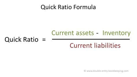 Add together the value of your cash, accounts receivables, supplies, inventory, and your other assets belonging to this category. Quick Ratio or Acid Test Ratio | Double Entry Bookkeeping