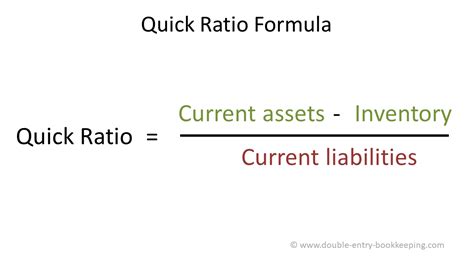 Add together the value of your cash, accounts receivables, supplies, inventory, and your other assets belonging to this category. Quick Ratio or Acid Test Ratio | Double Entry Bookkeeping