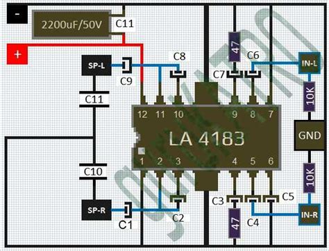 Skema modulator fm maret 18, 2018; Skema Power Amplifier IC LA 4183 | guruKATRO