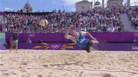 Beach volleyball was introduced at the summer olympic games in the 1992 games as a demonstration event, and has been an official olympic sport since 1996. Men's Beach Volleyball Preliminary Round - NOR v CAN ...