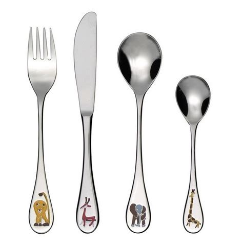 Henin et cie, insculpation en 1896 l.: Jolis couverts de bébé en inox en coffret cadeau modèle ...