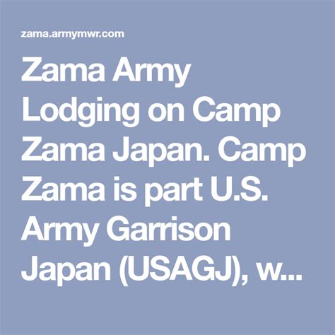 Camp zama lodging sur le site mapcarta, la carte libre. Zama Army Lodging on Camp Zama Japan. Camp Zama is part U.S. Army Garrison Japan (USAGJ), which ...