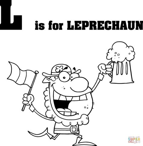 468 x 605 file type: Letter L is for Leprechaun coloring page | Free Printable ...