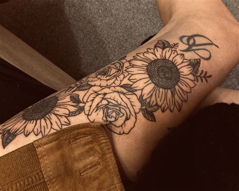 Maybe you would like to learn more about one of these? Sunflower rose tattoo | Rose tattoo, Tattoos, Flower tattoo