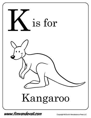 Select from 35970 printable coloring pages of cartoons, animals, nature, bible and many more. K is for Kangaroo | Letter k preschool, Abc coloring ...