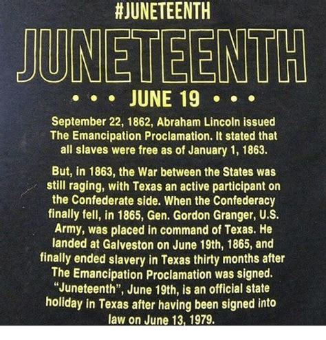 The best juneteenth memes and images of april 2021. #JUNETEENTH JUNE 19 September 22 1862 Abraham Lincoln ...