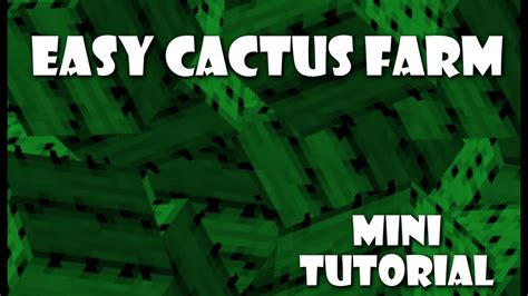 Here are 2 minecraft cactus farm choices that work in minecraft 1.16. How to Make a CACTUS FARM! | Mini-Tutorial - YouTube