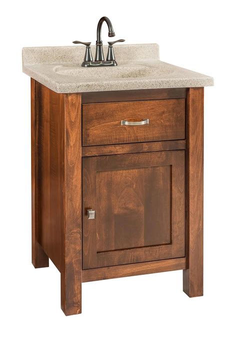 The real beauty of a great curly maple veneer can be seen without any special finish. 24" Solid Wood Bathroom Vanity from DutchCrafters Amish ...