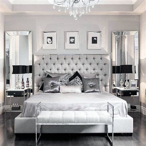 A small bedroom that looks beautiful despite its simplicity. Top 60 Best Grey Bedroom Ideas - Neutral Interior Designs