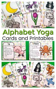 26 farbenfroh illustrierte yoga alphabet karten; Alphabet Yoga Cards and Printables is a great activity for preschoolers ...