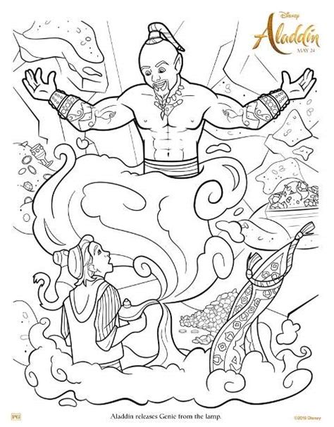 Abu gives magic lamp to aladdin disney coloring. Free ALADDIN Printable Coloring Pages and Activities ...