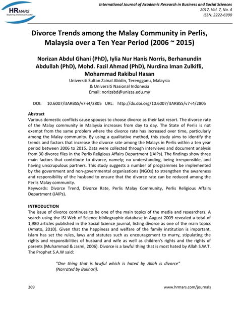 The divorce rate in america provides an insight into today's relationships. (PDF) Divorce Trends among the Malay Community in Perlis ...
