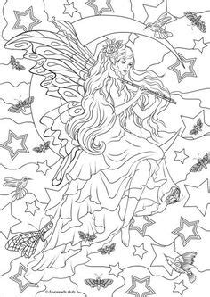 Secretly, chloe is a big fan of ladybug. Fairy playing flute coloring page | Fairy drawings ...