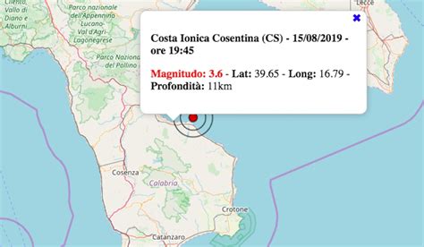 Terremoto in provincia di reggio calabria, in calabria, a roccaforte del greco. Terremoto in Calabria oggi, 15 agosto 2019: scossa M 3.6 ...