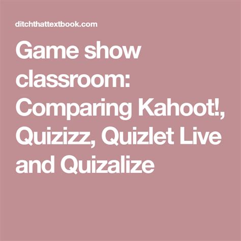 We did not find results for: Game show classroom: Comparing Kahoot!, Quizizz, Quizlet ...