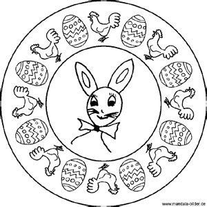 Kostenlose malvorlage mandalas oster mandala zum ausmalen. Mandalas zu Ostern mit dem Osterhasen und Ostereiern