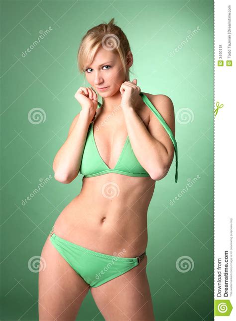 Hot blonde wife in bachelor party. Sexy Blonde In Green Bikini Royalty Free Stock Photos ...