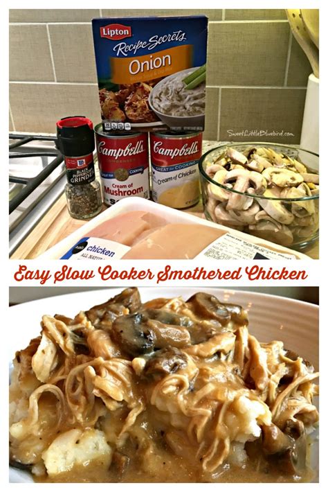 Apr 15, 2021 by bintu · this post may contain affiliate welcome to the easiest comfort food classic southern smothered chicken breasts. EASY SLOW COOKER SMOTHERED CHICKEN - Grandma's Simple Recipes