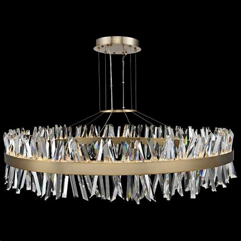 See more of kitchen lighting fixtures on facebook. Glacier 60" Wide Champagne Gold LED Round Crystal Pendant - #65Y07 | Lamps Plus in 2020 | Modern ...