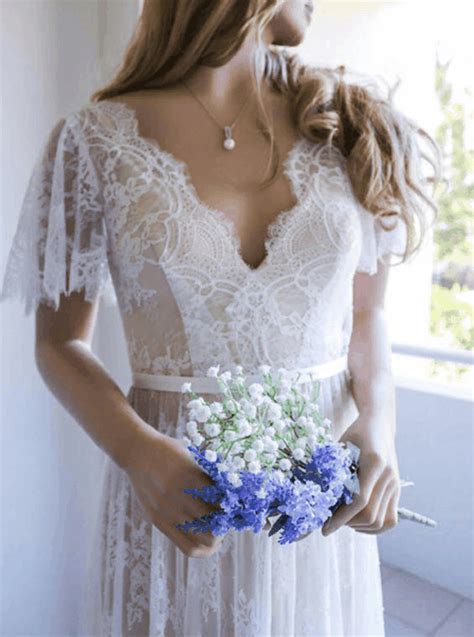 Wedding dresses └ wedding clothing, shoes & accessories └ specialty clothing, shoes & accessories └ clothing, shoes & accessories all categories food & drinks antiques art baby books, magazines business cameras cars, bikes. Pin by simple-dress on V NECK DRESS | Lace beach wedding ...