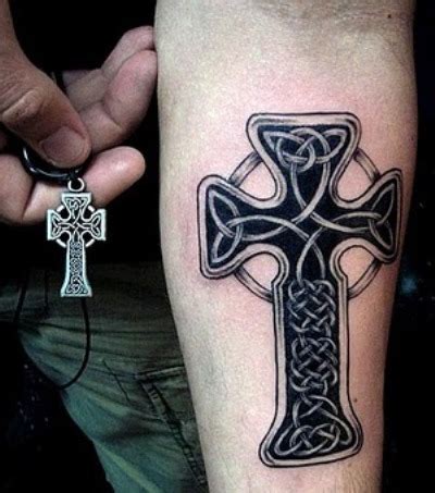 Simple celtic tattoos shoulder piece black design. Cross Tattoos For Men On Arm ~ info