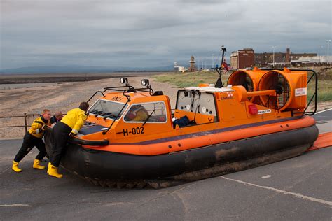 Hovercraft serve the shores of the uk as a part of the rnli inshore fleet. Morecambe RNLI Hovercraft | The Hurley Flyer, H-002 during ...